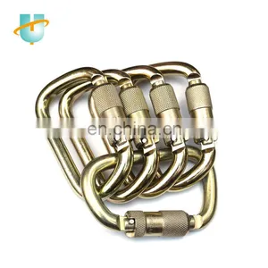 Auto Lock Carabiner D Type Safety Carabiner Snap Hook Spring Hook Plated Black Coated thumbnail-4
