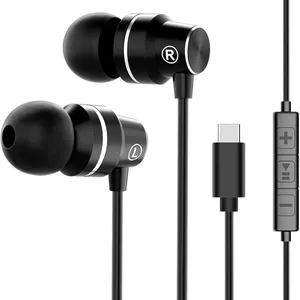 Type-C Earphones Hi-Fi Digital Stereo Metal In-Ear Headphones Stereo Bass Noise thumbnail-1