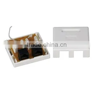 CAT6 Surface Mount Box Dual RJ45 8P8C White thumbnail-1