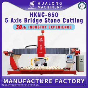 Hknc-650, CNC Stone Cutting Machine, Kitchen Counter Top Slab Granite Edge Cutting 5 Axis CNC Bridge Saw thumbnail-1