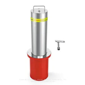 High Quality Road Safety Parking Barrier Heavy-duty Manual Bollard With Reflective Band for Farmers Markets Access Exits thumbnail-1