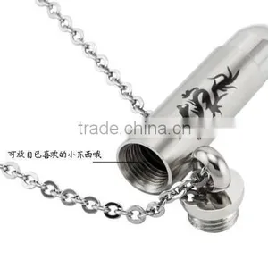 Titanium Stainless Steel Bullet Pendant Necklace Men's Design Can Open to Put Something in it thumbnail-2
