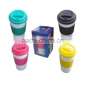 Cheap Double Wall Plastic Mug With Lid/ Plastic Cup for Coffee/coffee Cup Plastic thumbnail-1