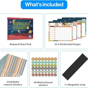 32 Chore Charts Behavior Reward Chart System,Sticker Chore Chart Pad for Kids With 2328 Stickers, 12.2
