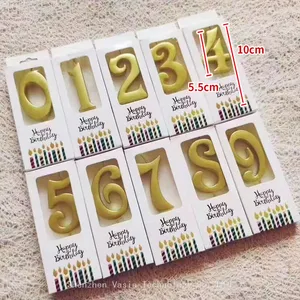 Smokeless Gold Number Candles 0-9, Wholesale Decor for Graduation & Party Cakes thumbnail-5