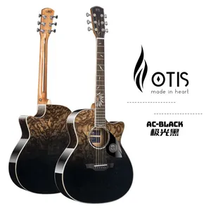 41inch Otis Folk Guitar Musical Instrument Solid Guitar AC-Black Travel Acoustic Guitar Factory Manufacturer thumbnail-1