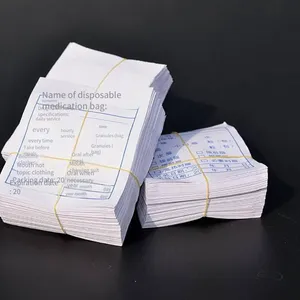 Traditional Chinese Medicine Paper Bags, Laminated White Kraft Paper Packaging Bags for Medical Supplies, Disposable Laminated Paper Bags for Western Medicine in Hospitals thumbnail-5