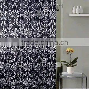 Waterproof Polyester Butterfly and Lines Printed Shower Curtain for Family Hotel thumbnail-4