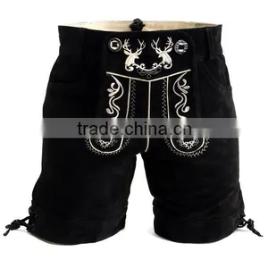 Genuine Suede Bavarian Herren Trachten Lederhose Kurz thumbnail-1