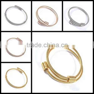 Women Bracelets Stainless Steel Jewelry Gold Bangles thumbnail-1