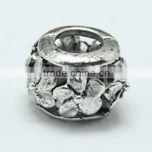 Pdora Jewelry Accessories Hanging Metal Beads, Handmade Zinc Alloy Beads With Large Hole thumbnail-4