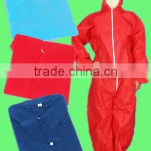 Disposable Coverall Protective Safety Overall Red Blue With Hood Zipper in Front thumbnail-1