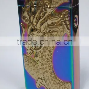 Usb Charging Windproof Dimensional Relief Lighters Double Arc Pulse Arc Electronic Cigarette Lighter for Male and Female Present thumbnail-2