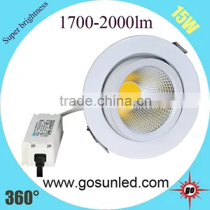 White /black / Sliver Housing High Quality Gimbal LED Downlight 15W With CE /ROHS Approved thumbnail-5