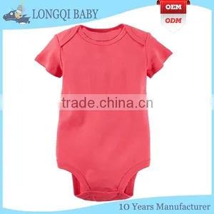 PF-MS-055 Cotton 100% Plain Red Baby Rompers thumbnail-1