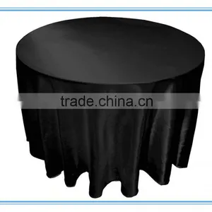 Black Satin Round Table Cloth Cover for Restaurant Table thumbnail-1