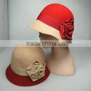 Lady Wool Felt Hats Cloche Hats thumbnail-1