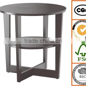 Wooden Double-deck Dismounting Round Tea Coffee Table thumbnail-2