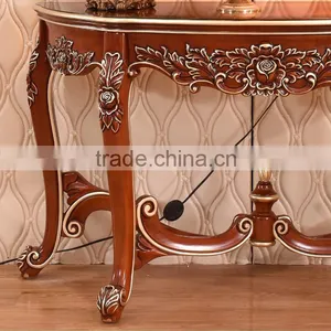 Antique Solid Wood Console Table Painting Finished Baroque Style Hallway Console Tables thumbnail-3