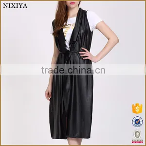 Wholesale Hot Selling Products Black Sleeveless Coat Women Fashion Long Coats in Guangzhou thumbnail-1