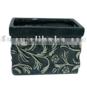 Flower Glazed Planter thumbnail-1