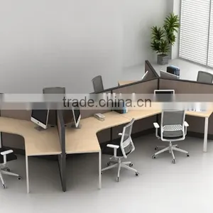 2015 New Design Fashion Office Workstation, 120 Degree 3 Person Workstation thumbnail-2