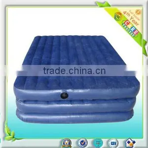 Inflatable Flocked Queen Size Pvc Air Bed With Pump Built in thumbnail-1