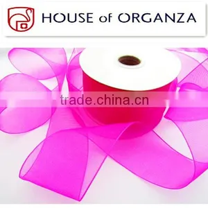 2014 Best Selling Polyester/Nylon Organza Ribbon Roll thumbnail-1