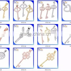 Custom 925 Sterling Silver Heart Key And Pendant Charm Necklace Pendant Quality Choice thumbnail-4