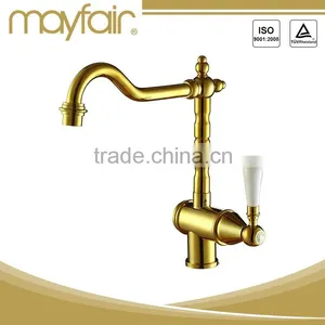 Classic Golden Antique Brass Kitchen Faucet thumbnail-1