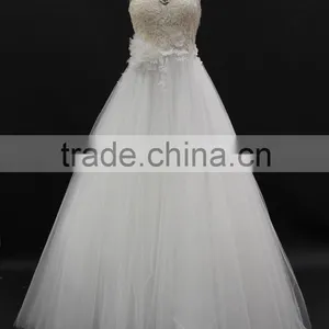 Best Seller Skin Color Tulle With Soft Ball Gown Skirt Bridal Wedding Dress thumbnail-1