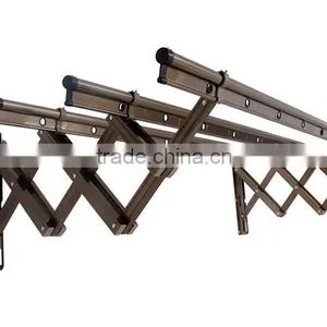 Folding Stainless Steel Push Pull Metal Hanger Rack thumbnail-2