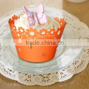 Manual New Arrival Festival Accessory Laser Cut Cupcake Wrappers for Birthday Decoration thumbnail-1