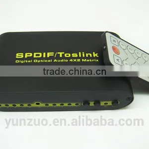 SPDIF Toslink Digital Optical Audio 4X2 Matrix Switcher Support 5.1 DTS PCM IR Control 1080P 3D thumbnail-1
