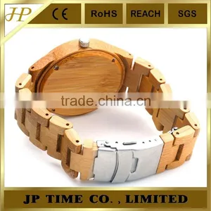 Hot Newest Custom Engraved Japan Analog Quartz Movement Bamboo Wood Watch thumbnail-3