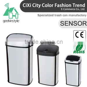 8 10 13 Gallon Infrared Touchless Dustbin Stainless Steel Waste Bin Indoor Garbage Can Factory SD-007 thumbnail-1