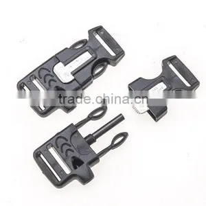 Plastic Flint Fire Starter Scraper Whistle Buckle for Survival Paracord Bracelet thumbnail-1
