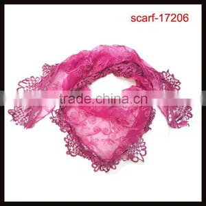 Fashion Ladies Red Lace Triangle Scarves Wholesale thumbnail-1
