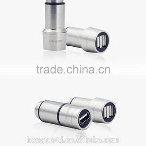 Universal Promotional High Quality Metal Car Quick Charger With Dual 2 Cable Usb thumbnail-5