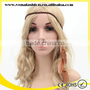 Indian Feather Elastic Hand Fashion Head Band thumbnail-2