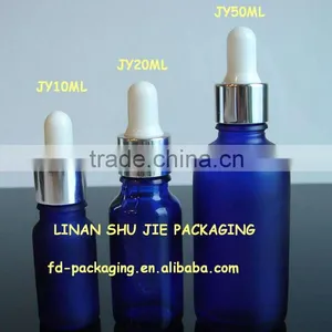 5ml-100ml Frosted Blue Essential Oil Glass Bottle With Dropper or Screw thumbnail-1