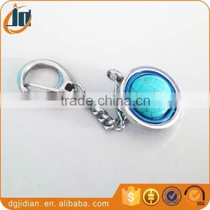 3d Custom Shaped Keychain Swivel Turquoise Ball Keychain thumbnail-1