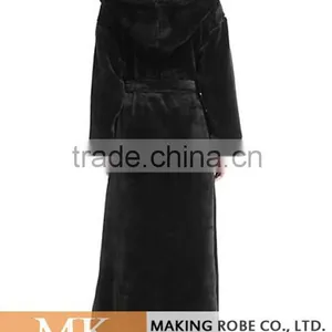 Ladies Hooded Luxury Fleece Dressing Gown thumbnail-6