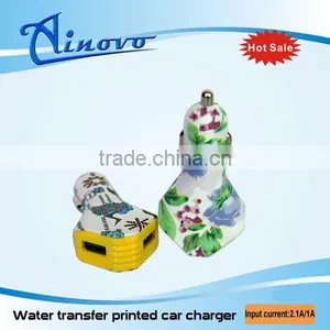 Protable Gift Car Charger for Iphone4 Usb Car Charger With Water Transfer Printed thumbnail-1