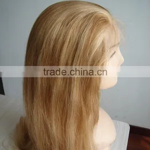 Natural Wave Natural Color Natural Hairline Baby Hair Piano Color Blonde to Brown Silk Base Bleach Full Lace Wigs Quality Choice thumbnail-1