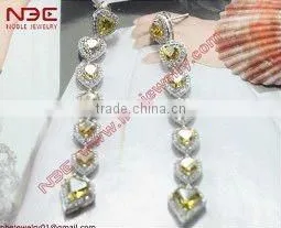 Italy High End Quality Fantasy Design Fashion 925 Silver Earrings Jewellery With Golden Heart Shaped cz Best Selling Earrings thumbnail-1