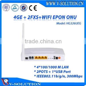 4GE+2FXS+USB Port+WiFi FTTH EPON ONU Wireless Triple Play Device Supported WEB, CLI, TR069 thumbnail-1
