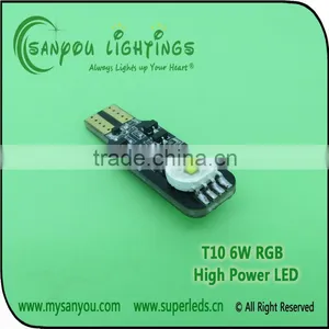 Led Light for Car T10 6W RGB Led Light Bulb thumbnail-1