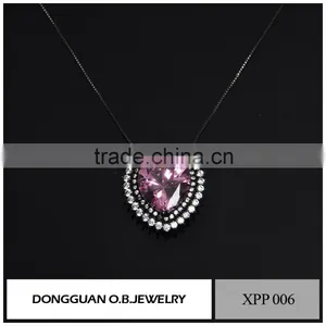 Girls Womens Silver Pendant Necklace With Crystal Pendant Design With Factory Price thumbnail-4