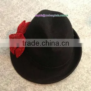 2014 Fashion100% Wool Felt Ladies Fedora Hat thumbnail-1
